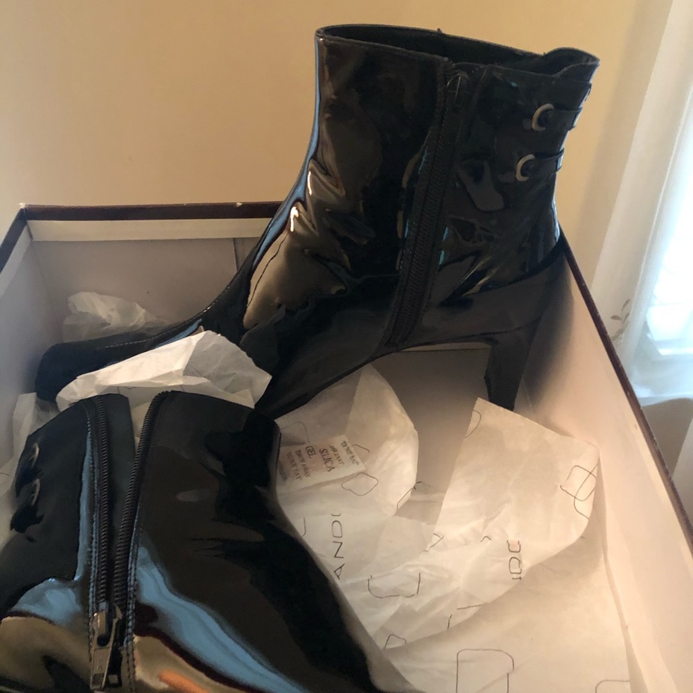 Black Patent Leather Boots